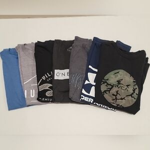Lot Of 7 Mixed Brands Of Graphic Short Sleeve T-Shirts Men's Size Small